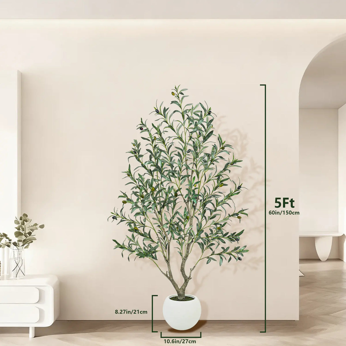 Realistic Artificial Olive Tree with Pot